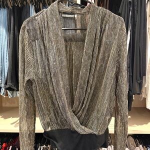 Vici Collection Satin Plisse Bodysuit